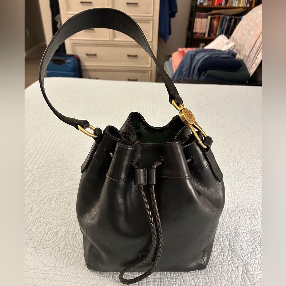 Dooney & Bourke Florentine Leather Medium Hattie Bag in Black - $520 Retail EUC